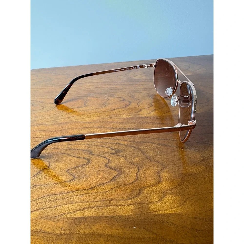Kate Spade Emmaline/S Rose Gold Aviator Sunglasses Brown Gradient 000M2 58mm NEW